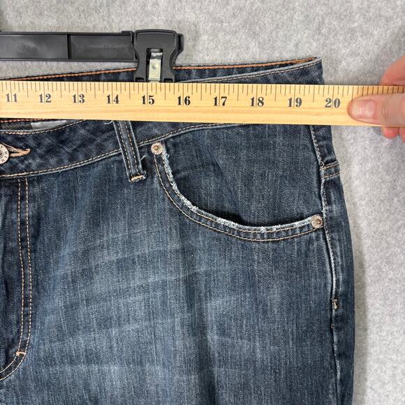 Kikit Jeans 20 Kick Flare Ankle Bootcut Stretch Faded Distressed Embroidered - Picture 5 of 10